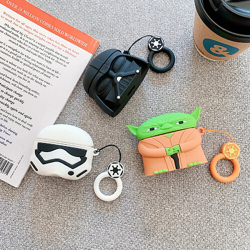 GUPBOO Airpods Coque Housse Étui Protecteur Compatible pour AirPods Pro-Star Wars Dark Vador soldat blanc