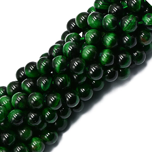 Fabrication De Bijoux Oeil De Tigre Vert 8mm Lâche Perles Rondes 15 ''