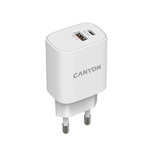 Canyon LadegerÃ¤t 1xUSB-A + 1xUSB-C 20W PD white retail