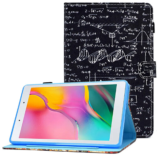 Etui en PU motif cousu avec support et porte-cartes pour votre Samsung Galaxy Tab A 8.0 (2019) SM-T290 (Wi-Fi)/SM-T295 (LTE) - équation