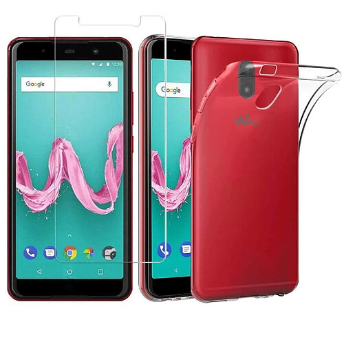 Ipomcase Coque transparente pour Wiko Lenny 5 avec Protection d'écran en Verre Trempé