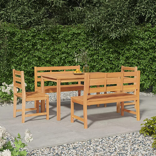 vidaXL Ensemble à manger de jardin 5pcs Bois de teck massif