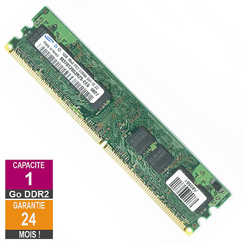 Barrette Mémoire 1Go RAM DDR2 Samsung M378T2863RZS-CE6 DIMM PC2-5300U 1Rx8 · Reconditionné