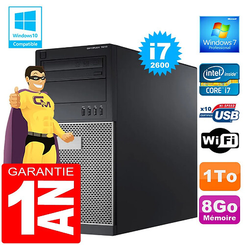 PC Tour DELL 7010 Core I7-2600 Ram 8Go Disque 1 To Graveur DVD Wifi W7 · Occasion