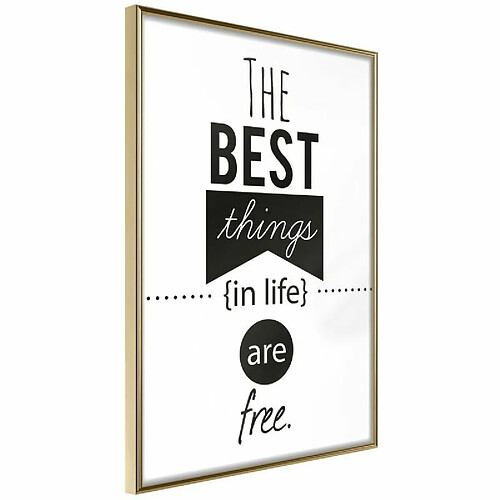 Paris Prix Affiche Murale Encadrée The Best Things 30 x 45 cm Or