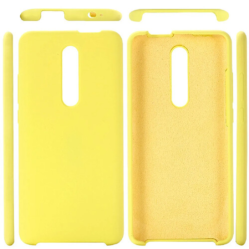 Coque en silicone liquide mou jaune pour votre Xiaomi Redmi K20/K20 Pro/Mi 9T/Mi 9T Pro