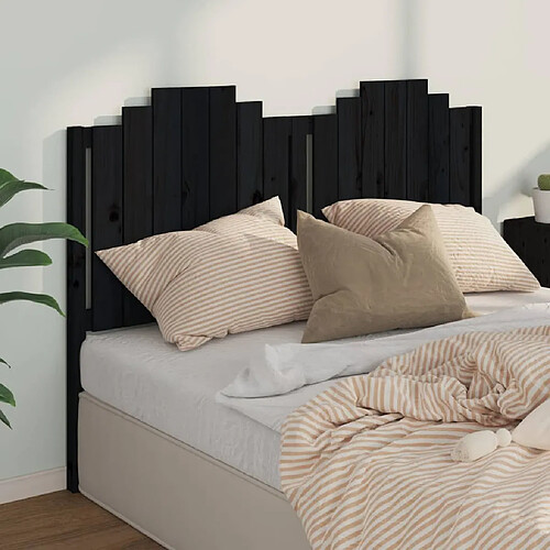 Maison Chic Tête de lit scandinave pour lit adulte,Meuble de chambre Noir 166x4x110 cm Bois massif de pin -MN95042