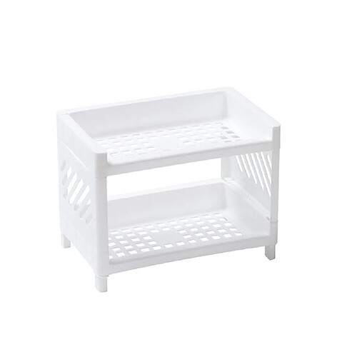 Universal Organiseur de bureau en plastique double, simple étagère de rangement de débris, petite étagère de rangement de papeterie pour dortoir.