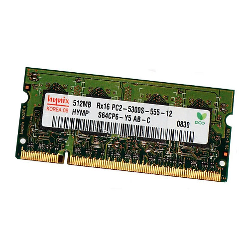 512Mo RAM PC Portable SODIMM HYNIX HYMP564S64CP6-Y5 AB-C DDR2 PC2-5300S 667MHz · Occasion