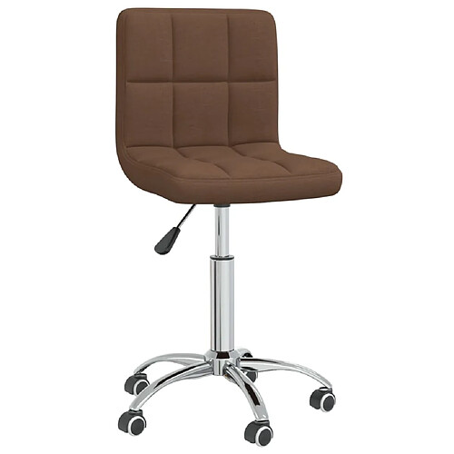 vidaXL Chaise pivotante de salle à manger Marron Tissu