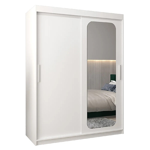 Abiks Meble Armoire PROMO T2 À Portes Coulissantes 200/150/62 2 Portes (Blanc/Blanc)