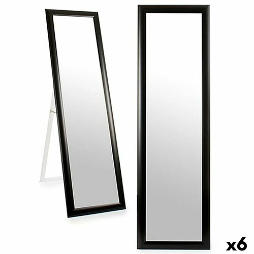 Gift Decor Miroir sur pied Noir Bois Verre 38 x 134 x 2,5 cm (6 Unités)