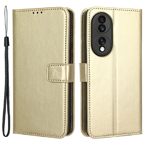 Htdmobiles Housse pour Huawei Honor 70 5G - etui coque pochette portefeuille + film ecran - OR