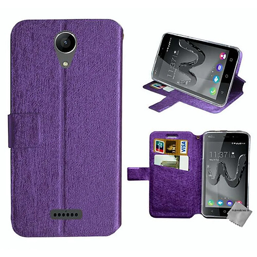 Htdmobiles Housse etui portefeuille pour Wiko Freddy + film ecran - MAUVE