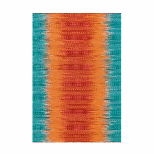 Paris Prix Tapis en Laine Tissé Fait Main Sunset Orange & Bleu 170 x 240 cm