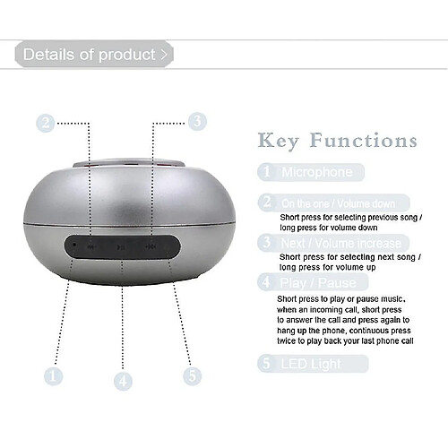 Universal Haut-parleur Bluetooth sans fil Sucker haut-haut-haut-parleur