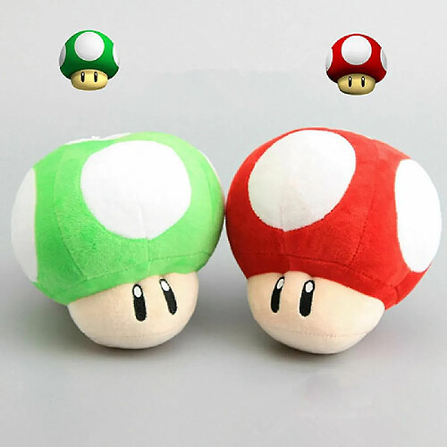 Universal Super Mario Bros. peluche champignon jouet peluche douce poupée animal (rouge et vert)