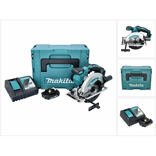 Makita DSS 610 Y1J-P Scie circulaire à main sans fil 18 V 165 mm + 1x Batterie 2Ah + Chargeur DC18RC