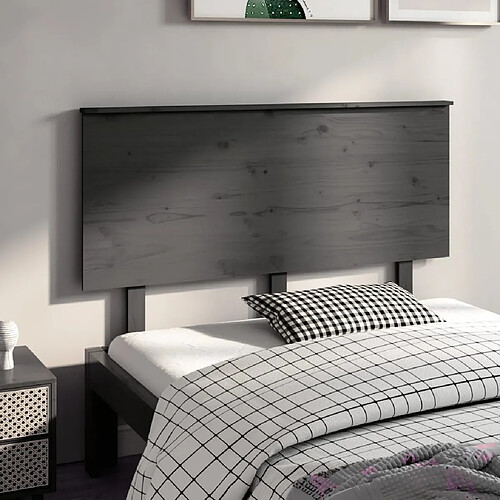 vidaXL Tête de lit Gris 124x6x82,5 cm Bois massif de pin