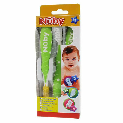 Set évolutif brosse à dents (3 étapes) - Nuby