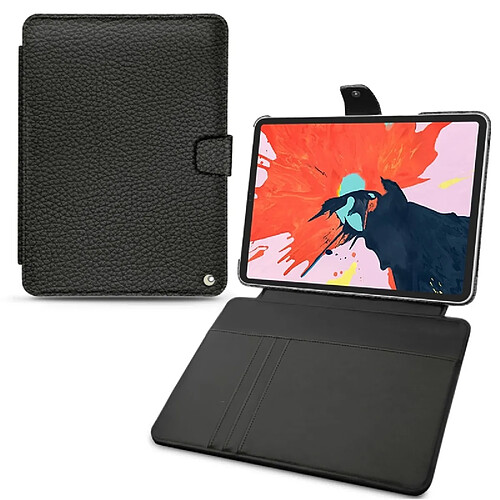 Housse cuir Apple iPad Pro 11' (2018) - Rabat portefeuille - Ebène ( Noir / Black ) - NOREVE