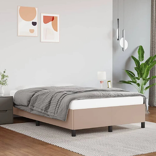 Maison Chic Lit adulte - Lit simple Cadre de lit,Structure du lit Contemporain Cappuccino 120x200 cm Similicuir -MN71669