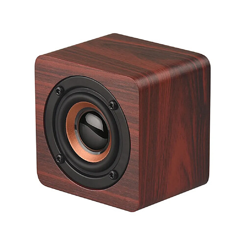 Universal Mini haut-parleur Bluetooth en bois Haut-parleur portable sans fil Subwoofer Puissant Boîte Son Musique Magic Magic Cube pour Smartphone | Haut-Parleur Portable (Rouge)