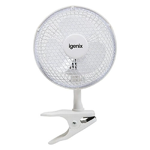 Igenix DF0006 Ventilateur de bureau à Clipser, 6 pouces, 2 Vitesses, Fonctionnement silencieux, Idéal pour une utilisation à la Maison et au Bureau, Ventilateur Portable à Clipser, Blanc (Lot de 2)