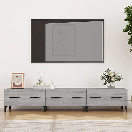 vidaXL Meuble TV Sonoma gris 150x34,5x30 cm Bois d'ingénierie