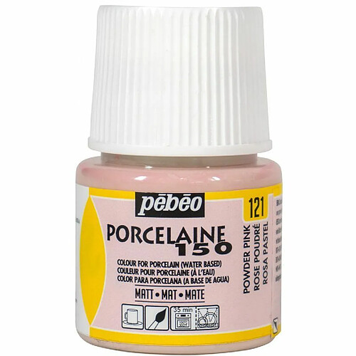 Pebeo Peinture à l'eau mate pour porcelaine - Rose - 45 ml