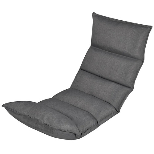 vidaXL Chaise longue pliable de sol Gris Tissu