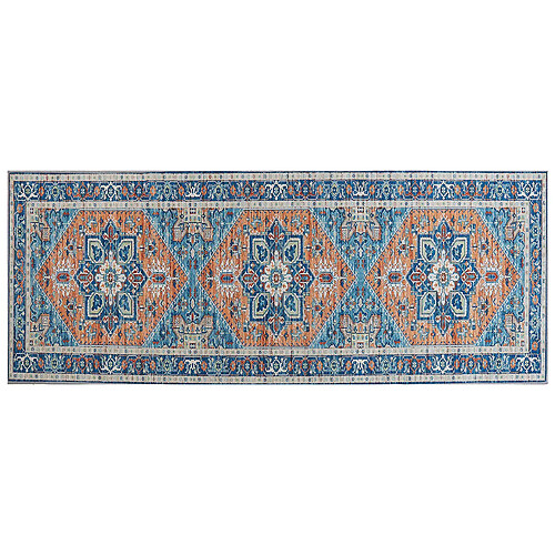 Beliani Tapis bleu et orange 80 x 200 cm RITAPURAM