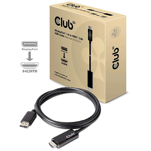 Club 3D CLUB3D DisplayPort 1.4 to HDMI 2.0b HDR Cable Male/Male 2m/6.56 ft.