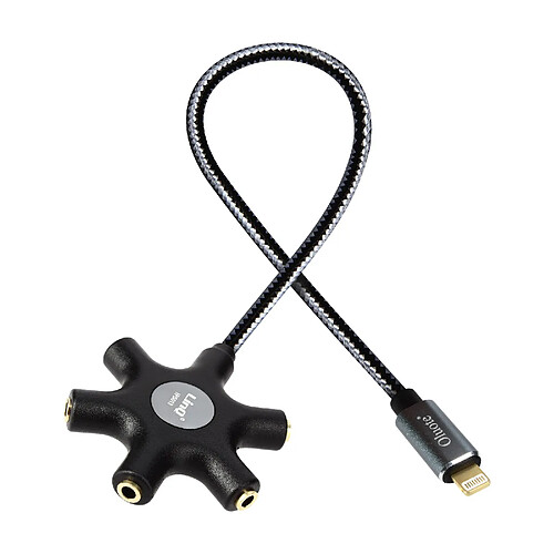 Câble audio Lightning vers 5 prises Jack 3.5mm Son de qualité Longueur 30cm LinQ