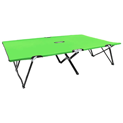 vidaXL Chaise longue pliable 2 places vert acier