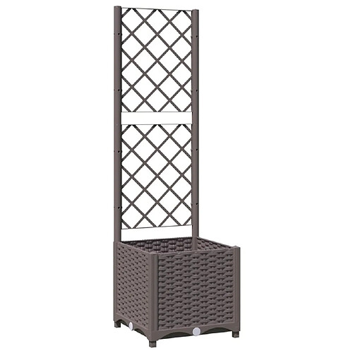 Maison Chic Jardinière,Bac à fleurs avec treillis - pot de fleur Marron 40x40x136 cm PP -GKD23827