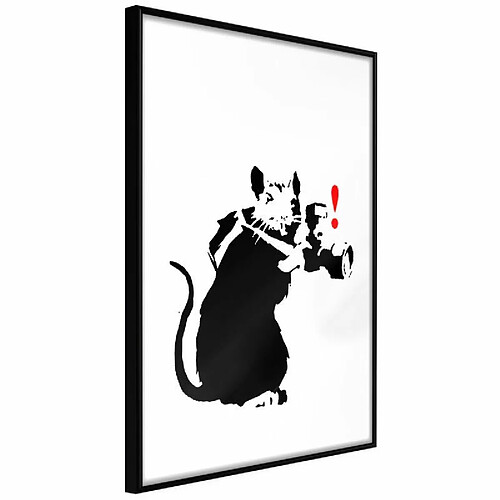 Paris Prix Affiche Murale Encadrée Banksy Rat Photographer 20 x 30 cm Noir