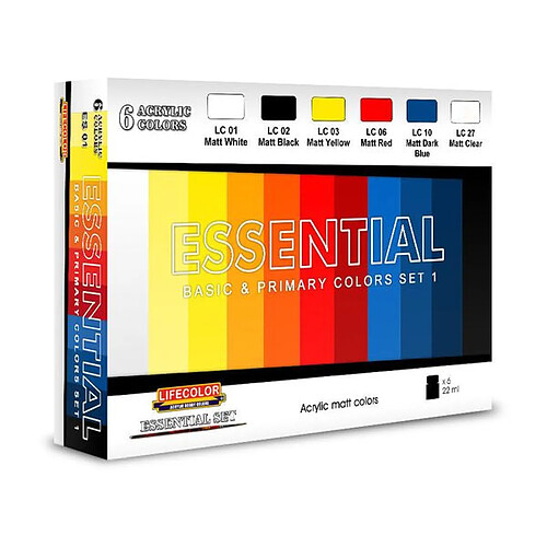 Essential Basic & Primary Colors Set 1 - Lifecolor