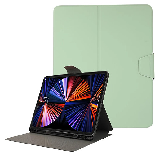 Etui en PU avec support et porte-stylo vert clair pour votre Apple iPad Pro 12.9 pouces (2021)