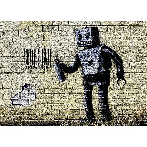 EPIKASA Impression sur Toile Banksy Robot