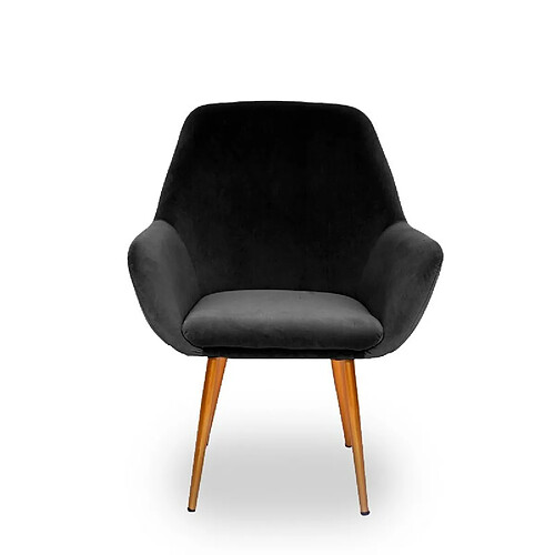 Meubler Design Fauteuil Scandinave Baoba Velours - Velours Noir