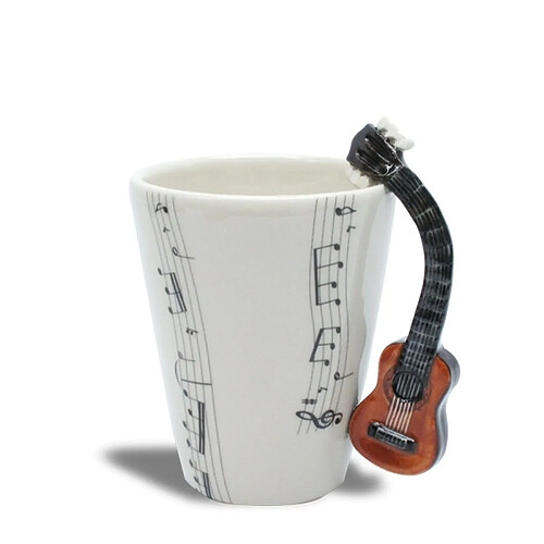 Totalcadeau Tasse musique en céramique avec anse guitare sèche