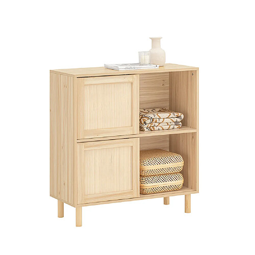 SoBuy FSB87-N Buffet avec 2 Portes Coulissantes Commode Meuble de Cuisine Meuble de Couloir Meuble d'Appoint