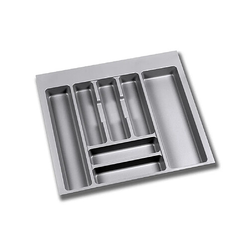 Emuca Range-couverts pour tiroirs de cuisine, module 600 mm, Plastique, Gris