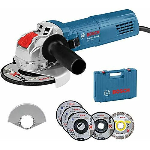 Bosch Meuleuse d'angle GWX 750-125 (disque Ø 125 mm, avec jeu de 5 disques de tronçonnage et de meulage, housse de protection 125 mm, en coffret)