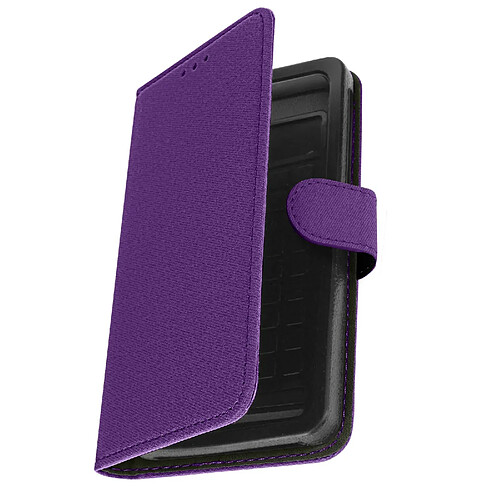 Avizar Étui Smartphone 5,31 à 5,8 Pouces Tissu Denim Portefeuille Coulissant violet