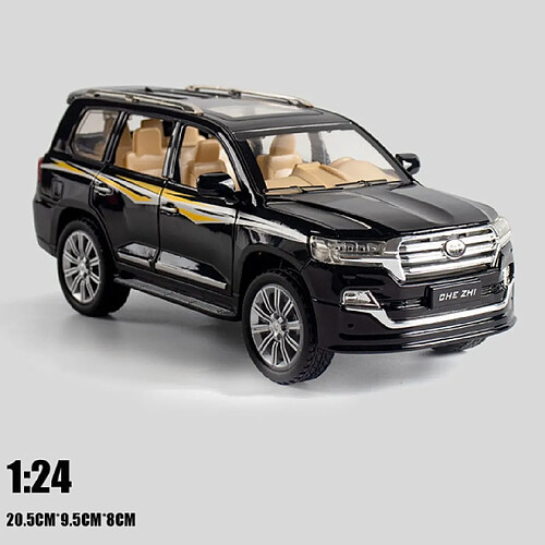 Universal 1/24 Land Cruiser SUV modèle de voiture en alliage moulage 1/32 ORV véhicule routier modèle en métal jouets cadeaux enfants voiture cadeau d'anniversaire |(Le noir)