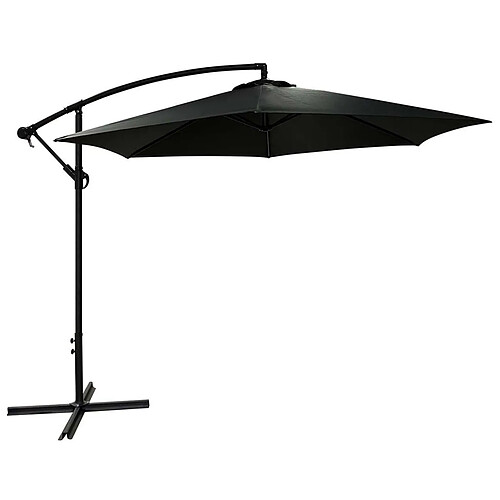 Ideanature Parasol déporté rond Eko 3 m gris anthracite.