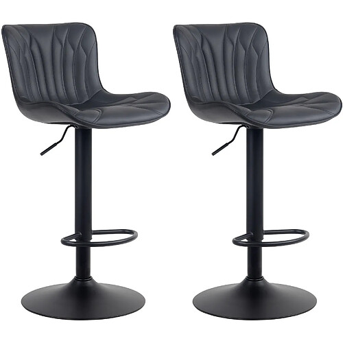 Non Lot de 2 tabourets de bar Linus simili cuir