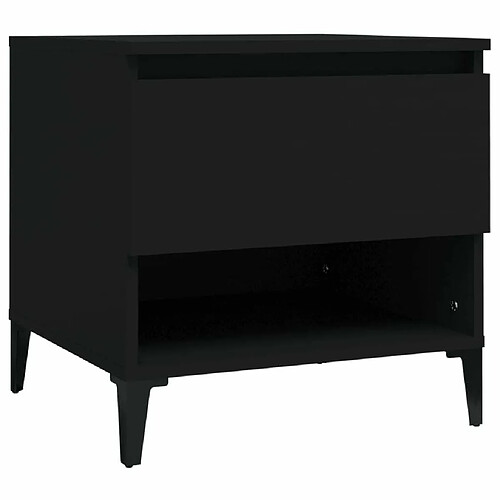 Maison Chic Table d'appoint | Table Basse Noir 50x46x50 cm Bois d’ingénierie -GKD75989